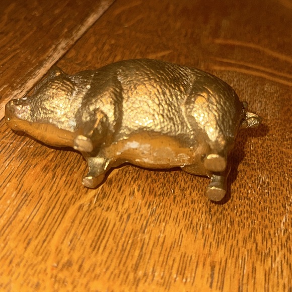 Vintage Brass Pig Wilbur From Charlottes Web Figurine 3.5" x 2" - Picture 4 of 4